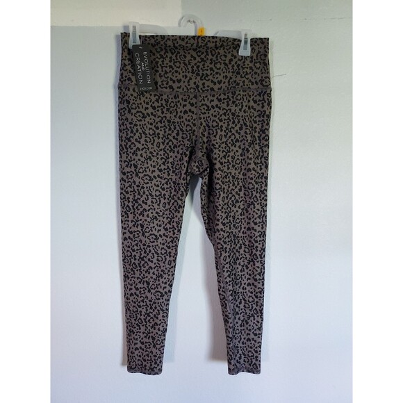 EVOLUTION AND CREATION Women's High Waist Leggings Leopard Print Size XL NEW - Picture 1 of 3